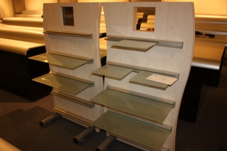 2 display carts with shelves