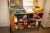 Cabinet with roll front with content: Various tools, office equipment, etc.