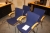 4 x konferencestole med blåt bolster, Four Design
