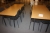 2 canteen table + approx. 12 grå shell chairs