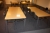 2 canteen tables + 12 grå shell chairs