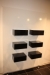 2 display trailers with 4 white bookcase elements + bookcase with six black shelves