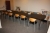 4 section meeting table + 14 conference chairs with seat in black cloth cover, Radius + 2 table lamps, etc.