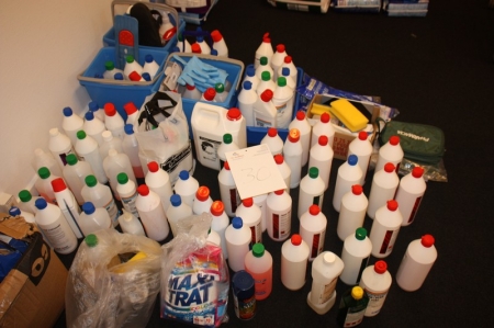 Large lot different cleaning chemicals, etc.