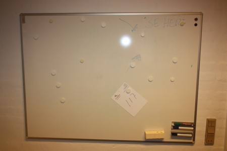Whiteboard, approx. 122 x 90 cm + 3 bulletin boards, approx. 90 x 120 cm + post rack, plastic, wall-mounted, white, 13 shelves