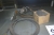 3 span steel rack with content. Hydraulic hoses + electric tool (condition unknown), etc.