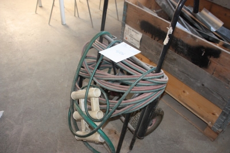 Oxygen and acetylene trolley with hoses and torch