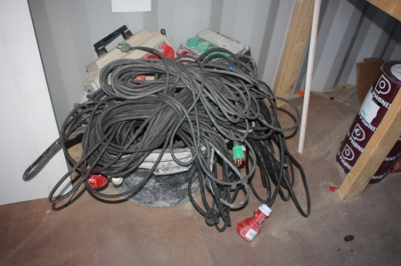 Bricklayer Tubs containing: power cables and power outlet panels etc.