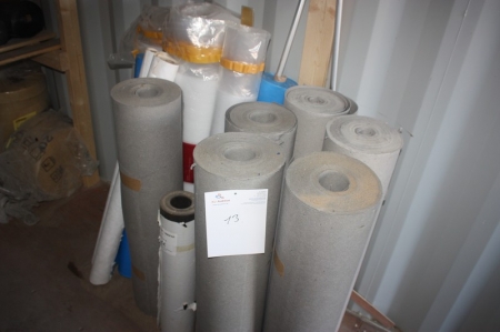 Rolls of plastic cover and protective packing, etc.