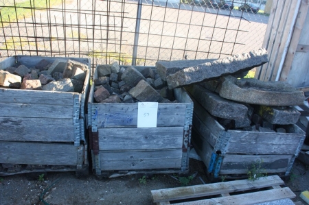3 pallets of content: granite curbs and paving stones