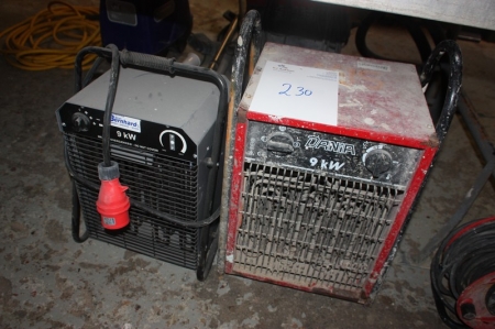 2 x heaters, 9 kW
