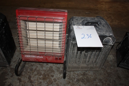2 fan heaters, 9 kW + Sial Lotus