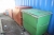 2 waste containers, steel + 1 waste container, fiberglass