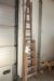 Aluminium ladder, approx. 2.5 meters + wooden ladder, approx. 2.5 meters + wooden step ladder, 4 steps
