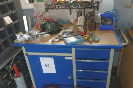 Workshop trolley, Blika, containing various hand tools etc.