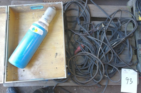 Pallet with welding cable, etc.