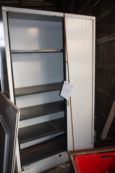 Steel cabinet with shelves