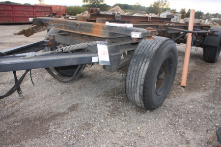 Trailer, 20 ton. Without papers. 2 axles. Container. Wheels fitted with 425/65 R22, 5 tires. Trolley and rail not included