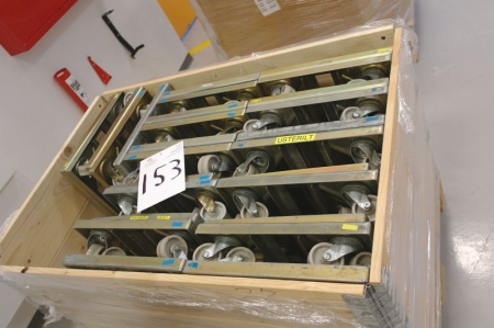 Pallet with app. 27 plastic trolleys (dogs)