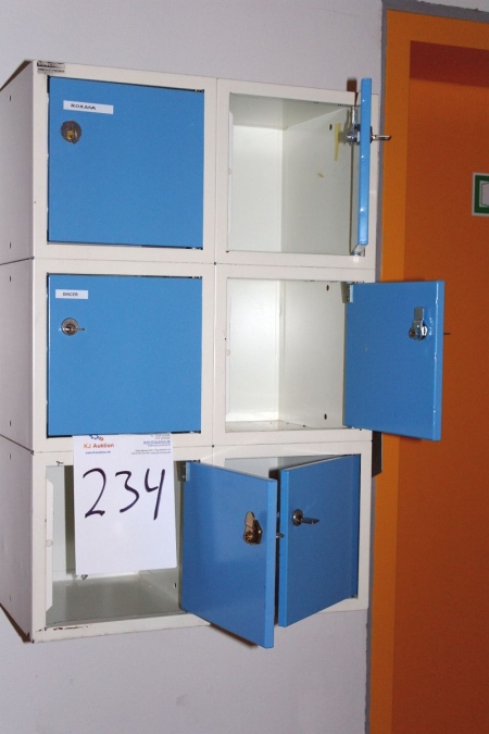 6 steel cabinets with keys