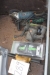 Content of the trailer. Air hammer, angle grinder, tile cutter