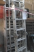 Aluminium ladders + scaffold + pallet with scaffold + various plates, etc.