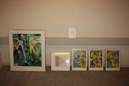 5 x pictures in glass frame