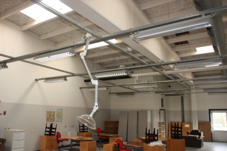 Approximately 17 ceiling luminaires + cable trays