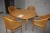 Round table with 4 chairs with cane