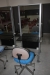 Hairdresser washing chair with exhaust + extra chair + mirror on wheels with electric