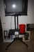 TV on roll stand + 2 images + mirror + Info cabinet