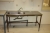 Steel table with sink, height adjustable table + 2 shelves + cupboard