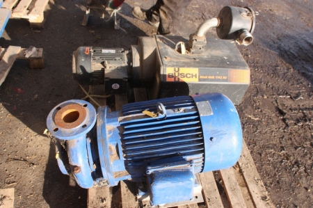 Centrifugal vacuum pump, Büsch Mink MM 1142 AV. 175 m3 / h at 60 hectopascal. Speck 1000 m3/hour at 4.6 bar