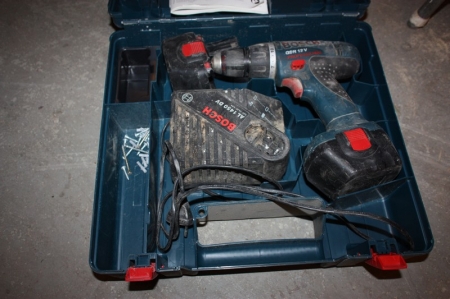 Cordless drill, Bosch GSR12V Professional with 2 batteries and charger