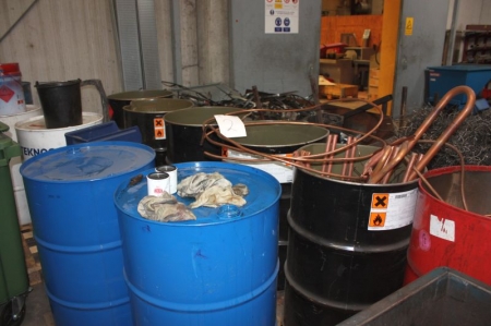 Miscellaneous copper, brass and aluminum scrap in barrels