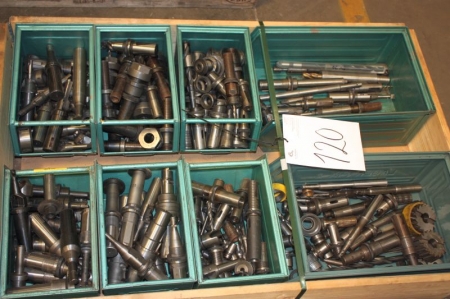 Pallet of miscellaneous pin holders, rotary drilling equipment, etc.