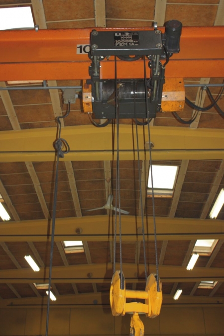 Overhead Crane, Kone Cranes, 10 tons. Span: app. 14 meters. Including gantry girders
