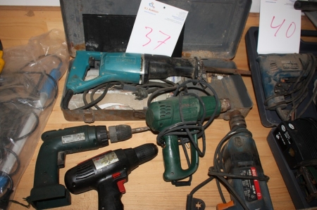 Electric Reciprocating Saw + electric drill + heater + 2 aku drills (minus battery and charger)