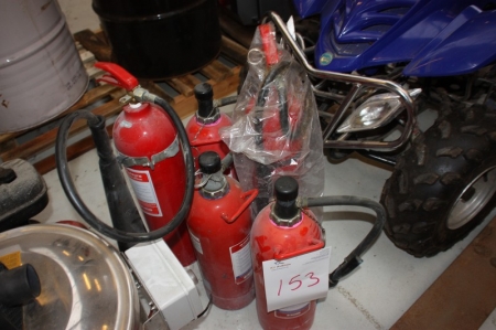 3 x powder extinguisher, 6 kg + 2 x carbon dioxide fire extinguisher