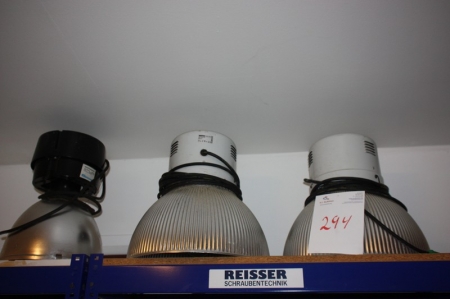 Industri loftslampe, 250 Watt + 2 x industri loftslampe, 400 Watt