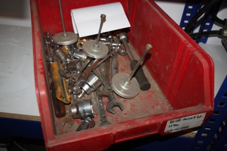Plastic Box with assorted wrenches, etc.