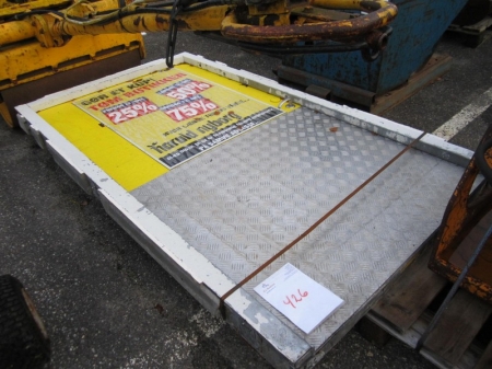 Pallet with galvanized metal door with frame, approx. 118x218 cm