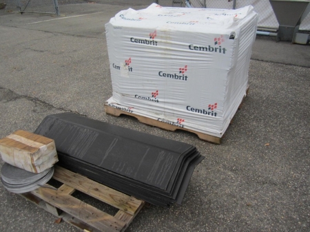 Pallets with Cembrit roofing sheets, black B7, complete pallet with an estimated 100 units, as well as ridges and Accessories
