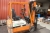 Electric forklift truck, Toyota 15, 1.5 tons. Hours: 5178. Charger.  Tripple mast, forward visibility. Hydraulic side shift and fork positioner. Max 1350 kg. Max. Height: 6000 mm.