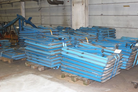 Pull-out shelves for pallet rack, about 11 pieces