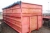 Container with tarpaulin cover, container hoist, high sides. Upper hinge empty hatch behind