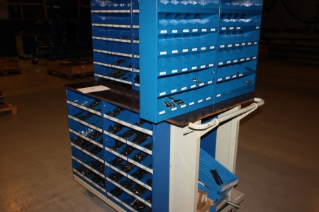 Trolley with 14 bolt racks, etc. with content