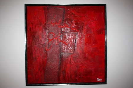 Maleri, signeret AMH. Ca. 125 x 105 cm