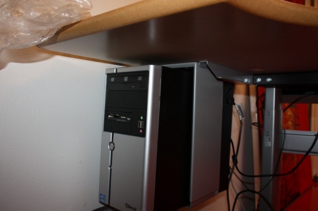 PC, mærket A-Desk, med DVD og kortlæser + fladskærm, Hyundai + tastatur