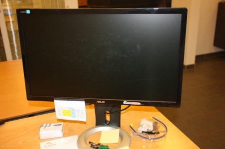 Flat screen, Asus HDMI Ve248, mounted on stand, Ergotron